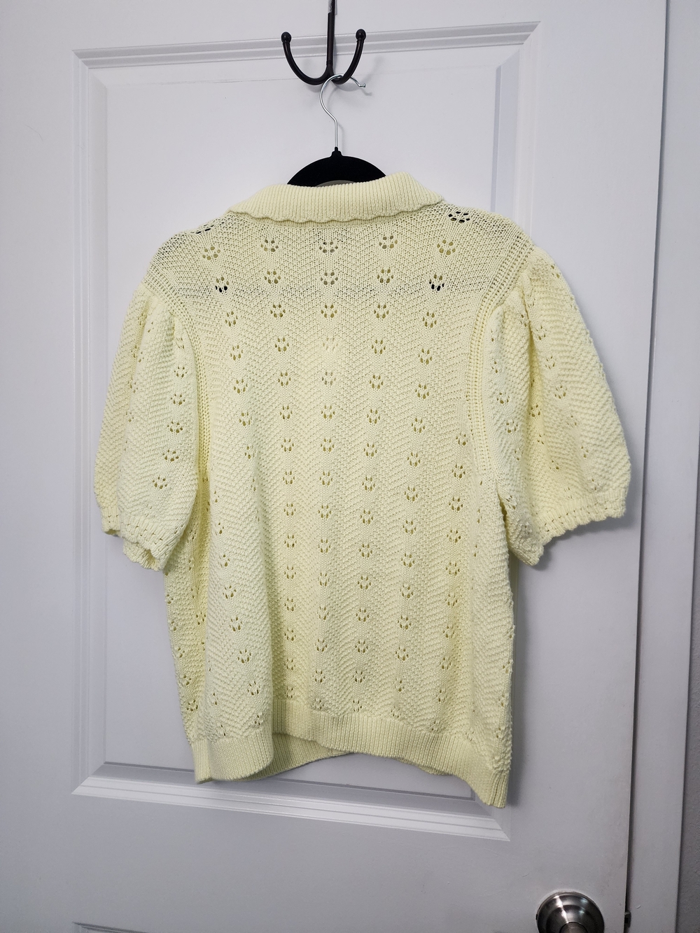 Free Assembly Butter Yellow Knit Peter Pan Collar Cardigan Sweater - Picture 6 of 7